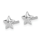 Sterling Silver Rhodium-Plated Star Earrings for Girls  Polished & Elegant